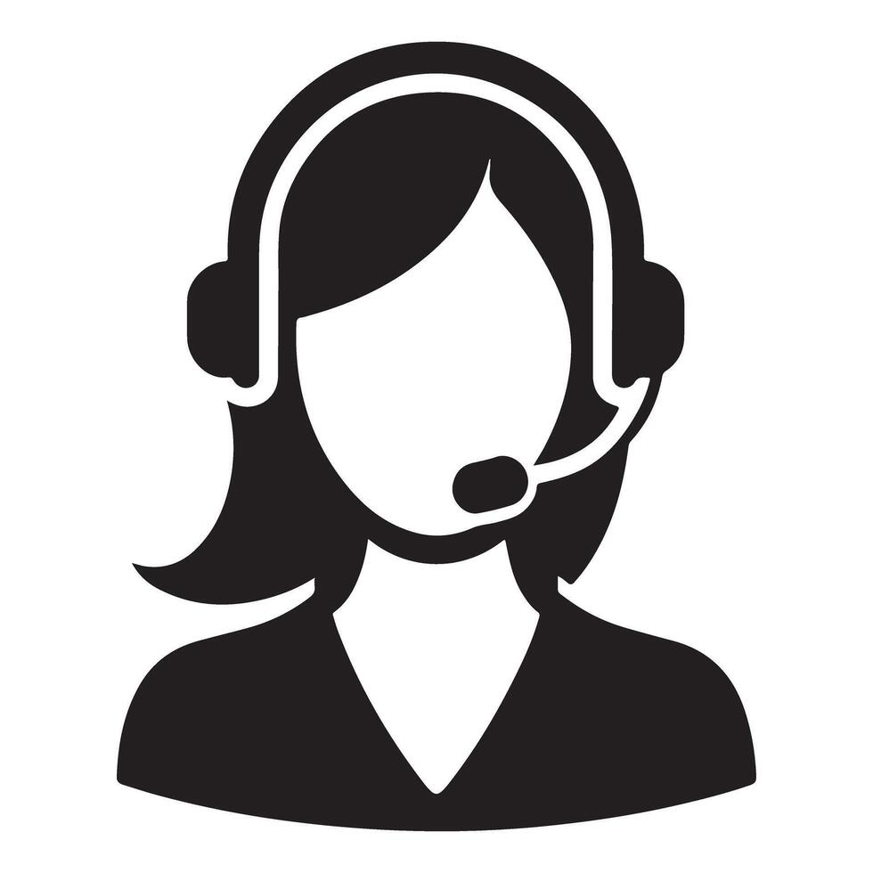 Female Customer Support Agent Silhouette Image for Businesses vector