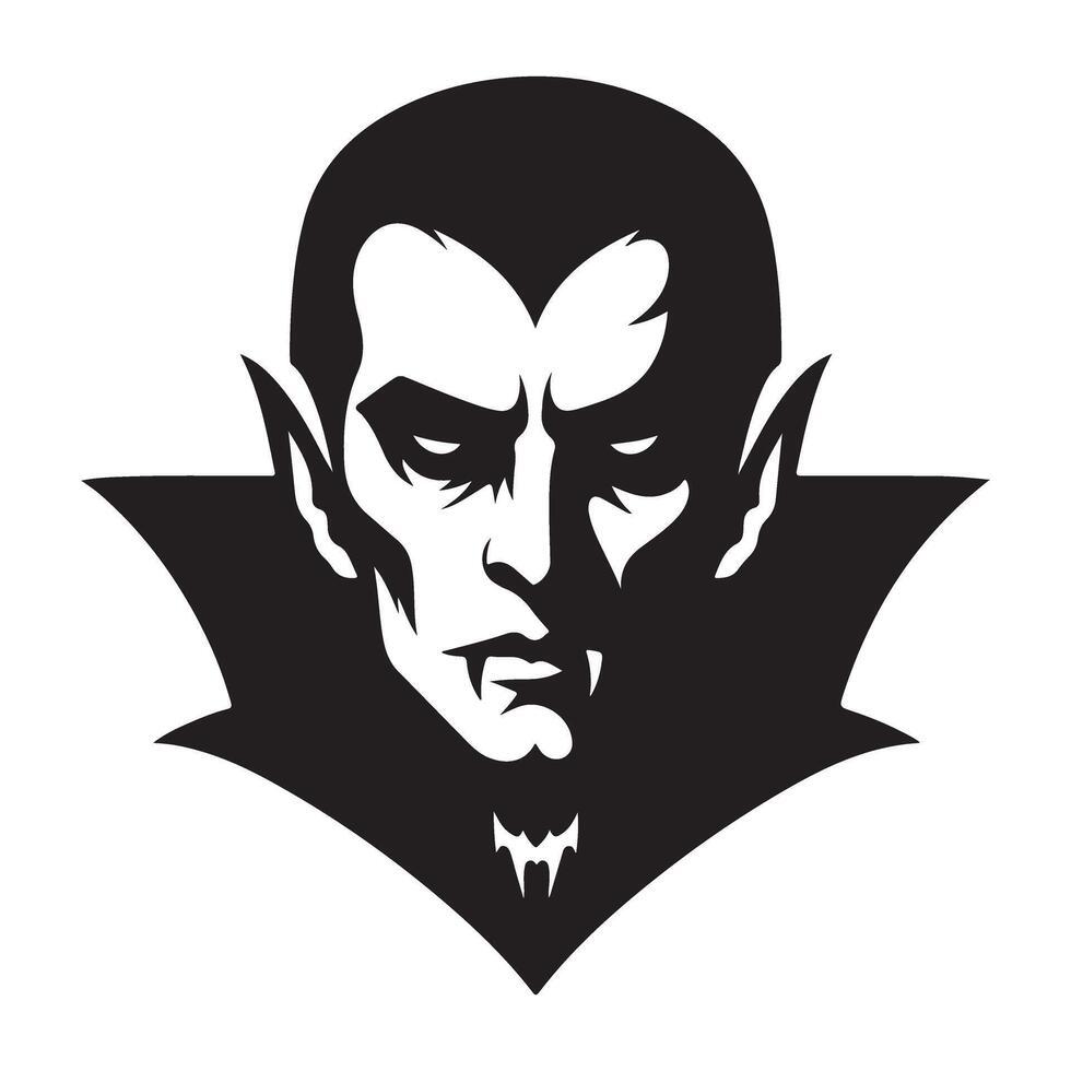 Vampire Silhouette Illustration Classic Dracula with Fangs vector