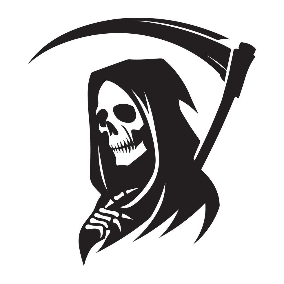 Grim Reaper Silhouette Image for Death and Halloween Theme vector