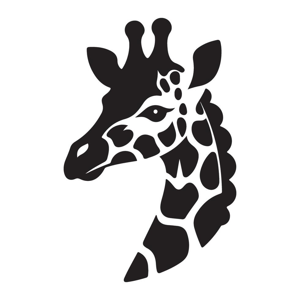 Elegant Giraffe Silhouette Illustration for Creative Design Projects vector