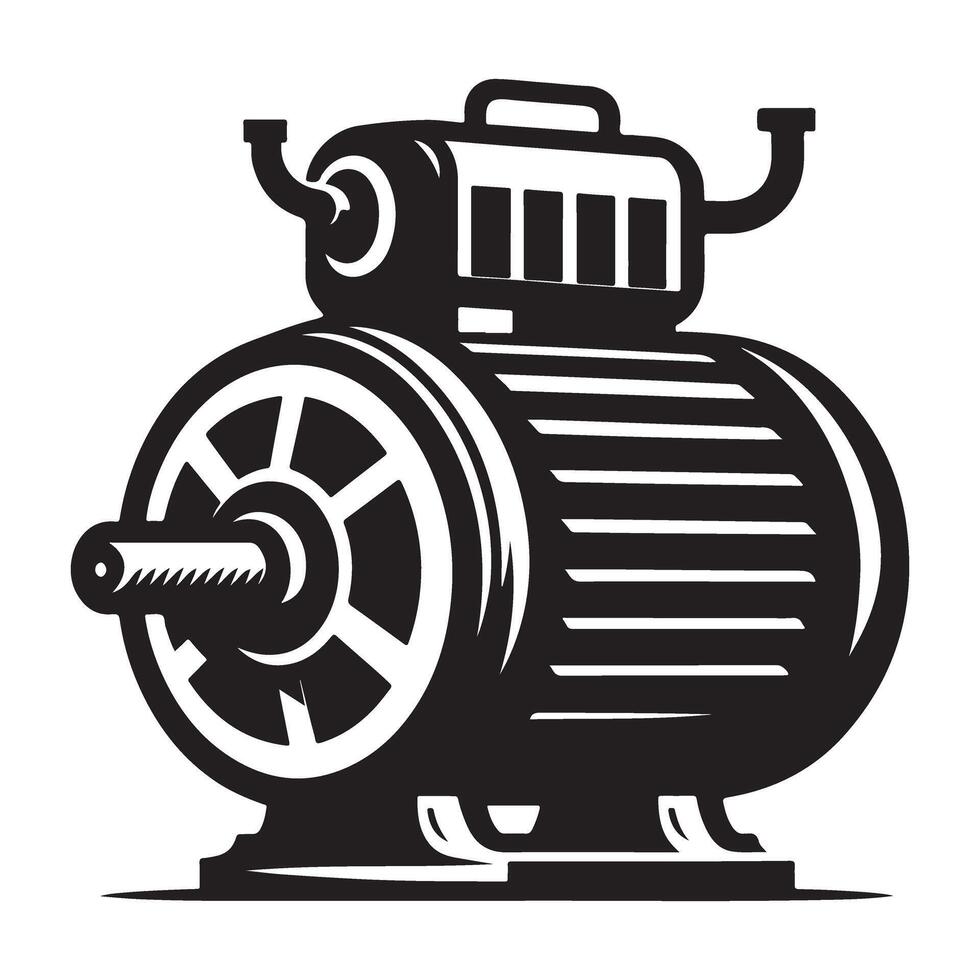 Electric Motor Powerful Machine Industrial Graphic Illustration vector