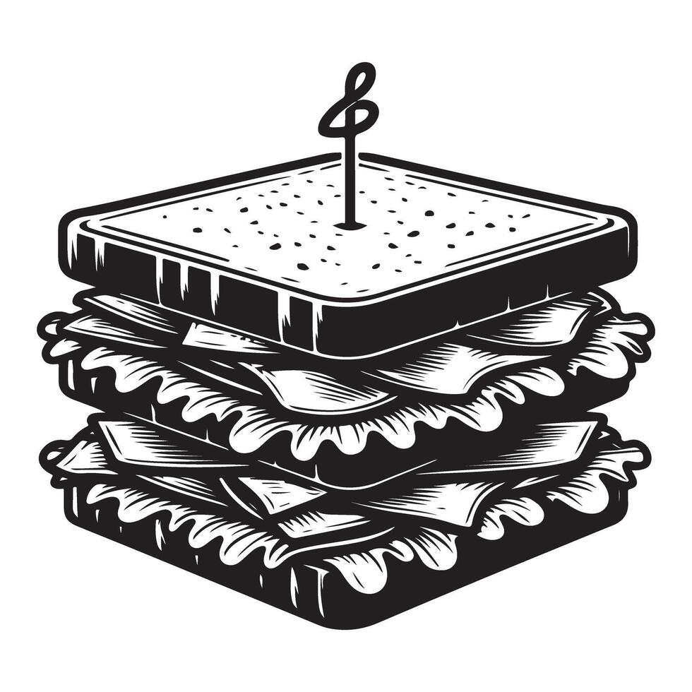 Delicious Sandwich Detailed Illustration Graphic for Food Lovers vector
