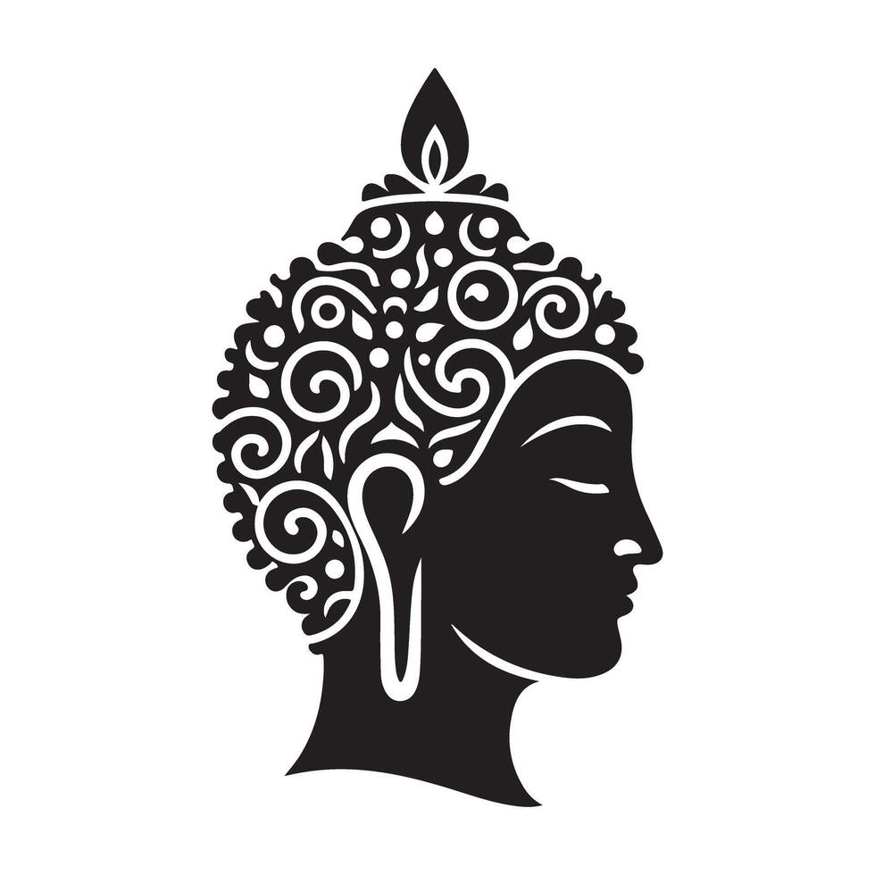 Buddha Silhouette Illustration Serenity Peace and Spiritual Design vector