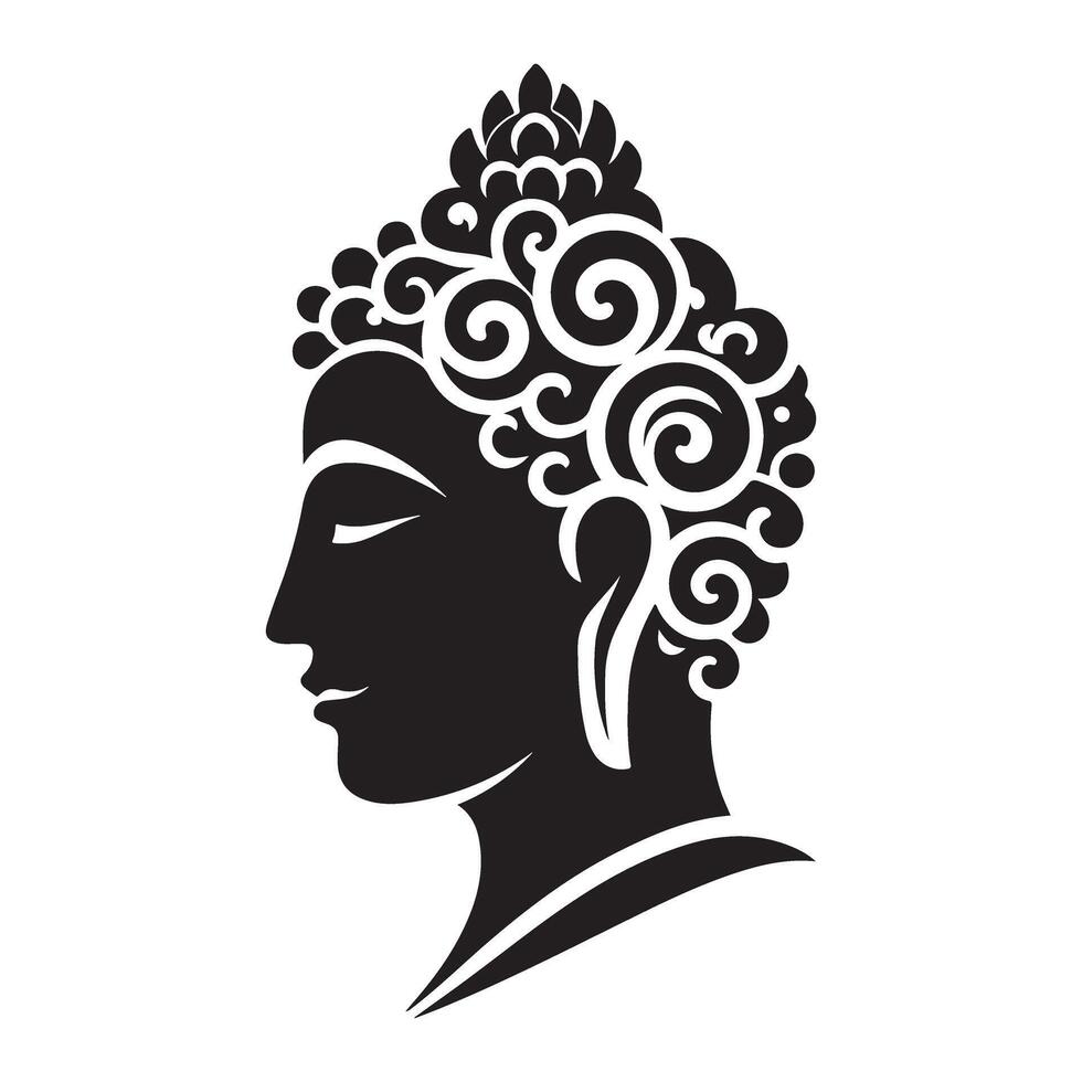 Elegant Buddha Silhouette Illustration a Symbol of Peace and Enlightenment vector