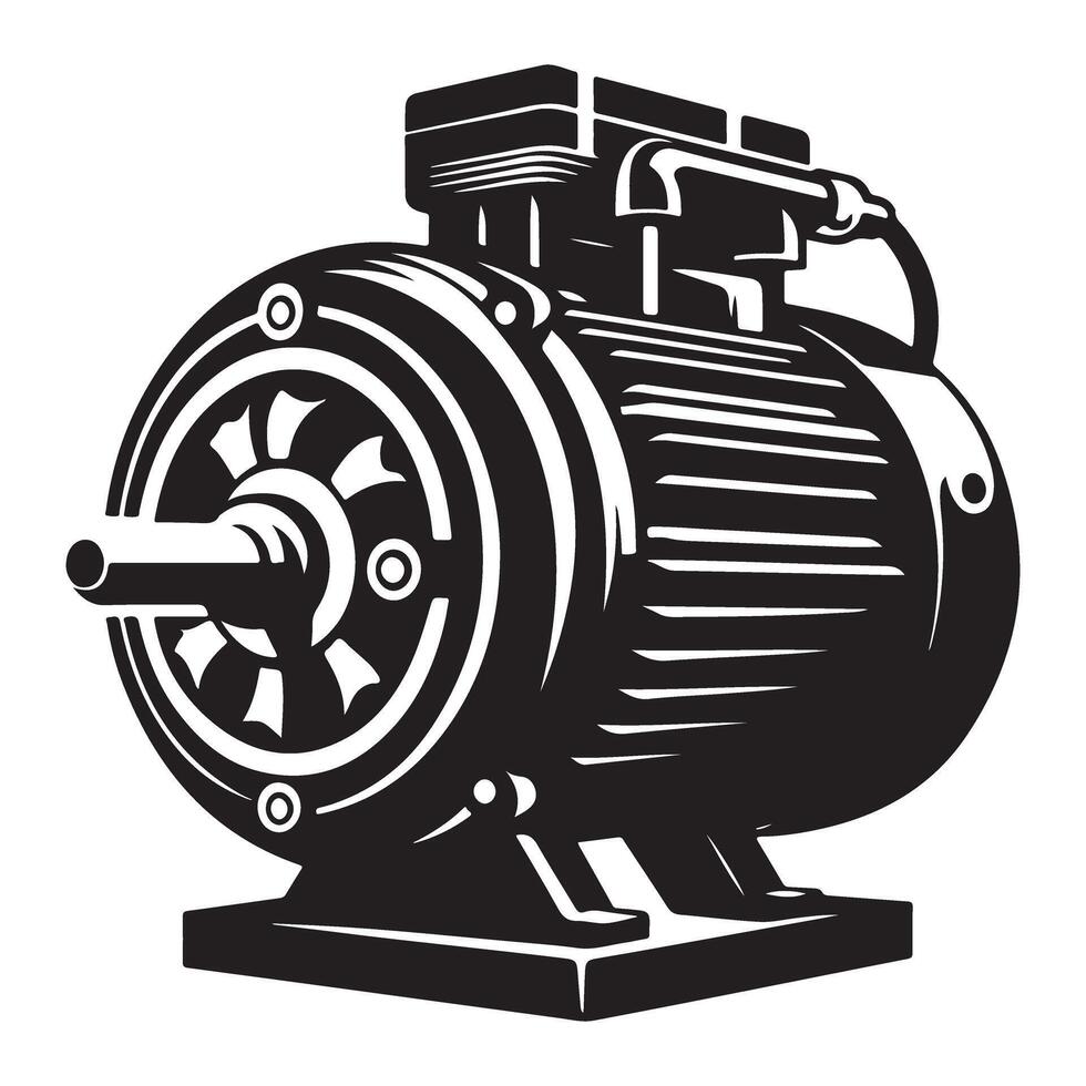 Electric motor component illustration for industrial applications vector