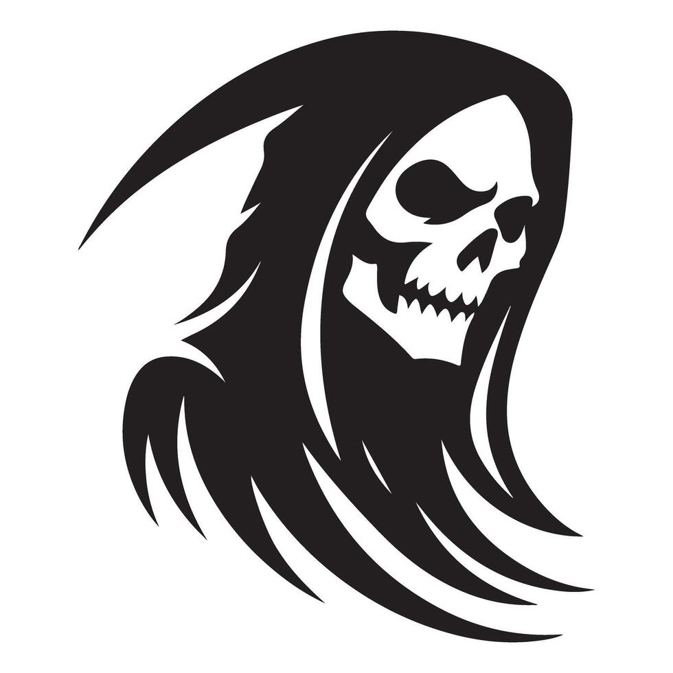 Grim Reaper Silhouette Art for Halloween and Dark Themes vector