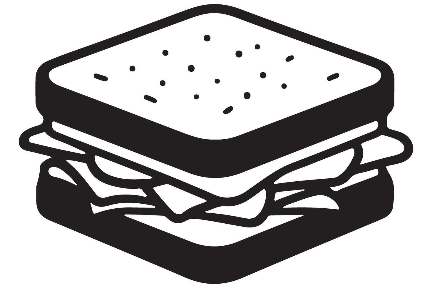 Delicious Sandwich Illustration with Layers of Fillings vector