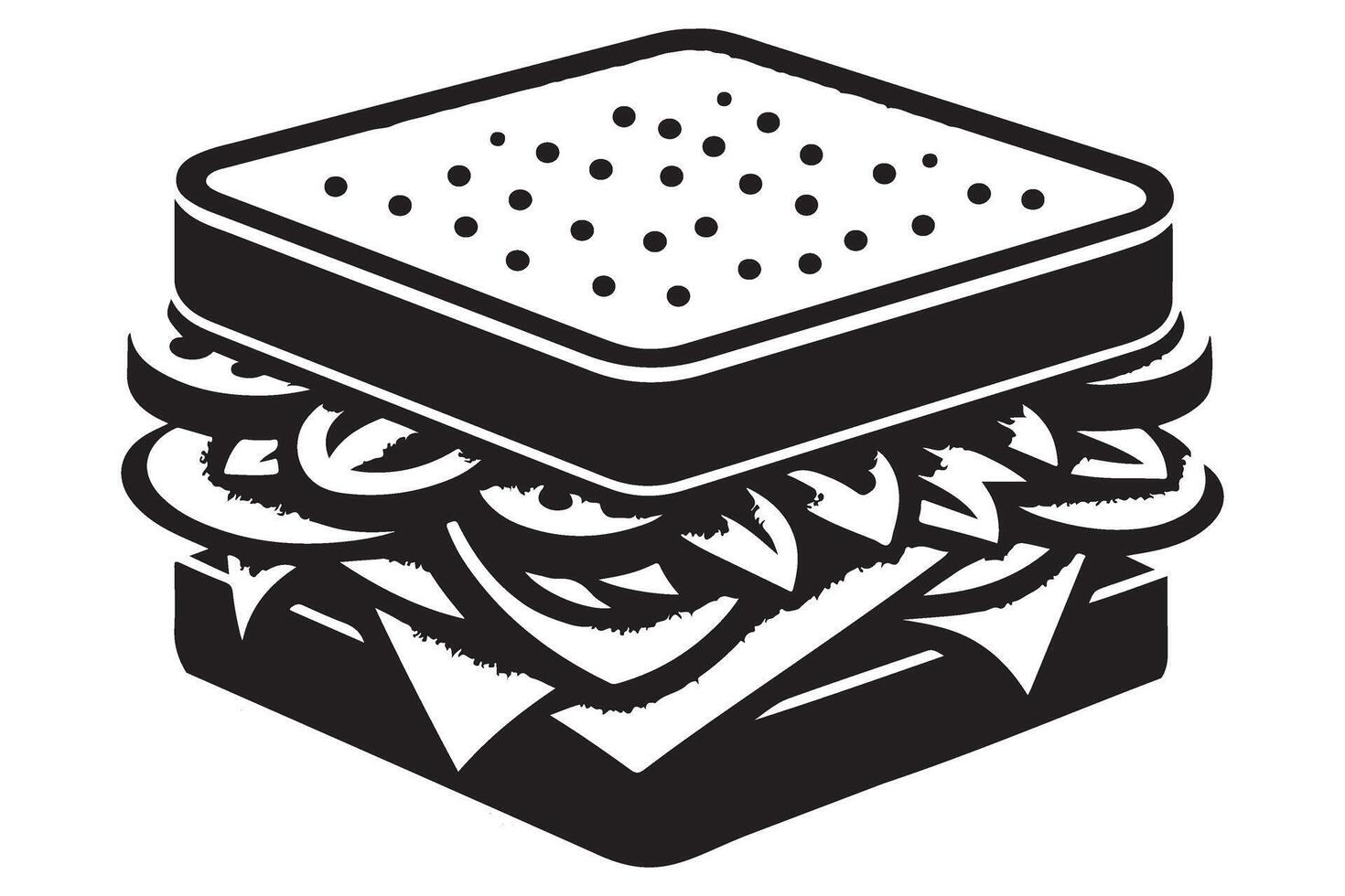 Delicious Sandwich Illustration Artwork Graphic Perfect For Food Blogs vector
