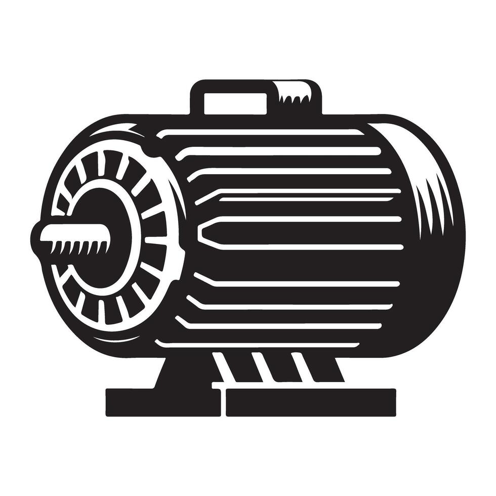 Silhouette of an Electric Motor Graphic Illustration for Industrial Projects vector