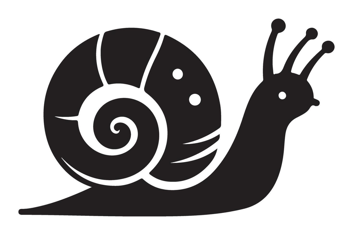 Snail Silhouette Illustration of Slow Moving Mollusk Animal vector
