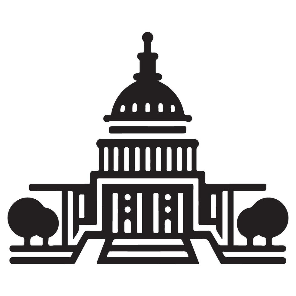 Iconic US Capitol Building Illustration Symbol of Democracy vector