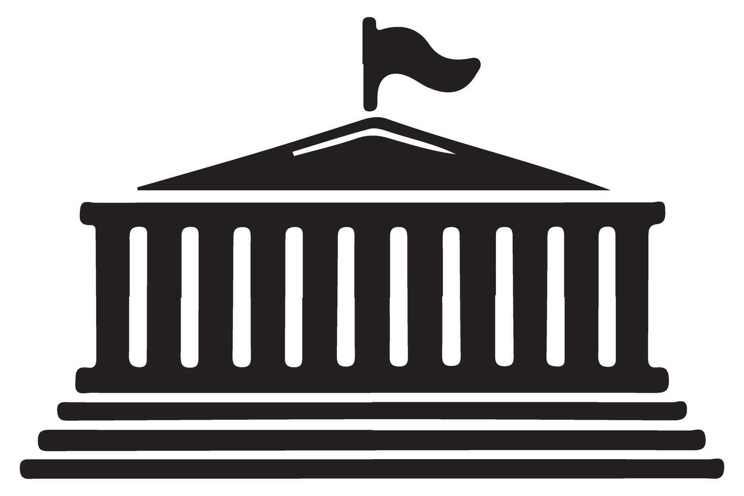 Capitol Building Silhouette Art for Government and Politics vector