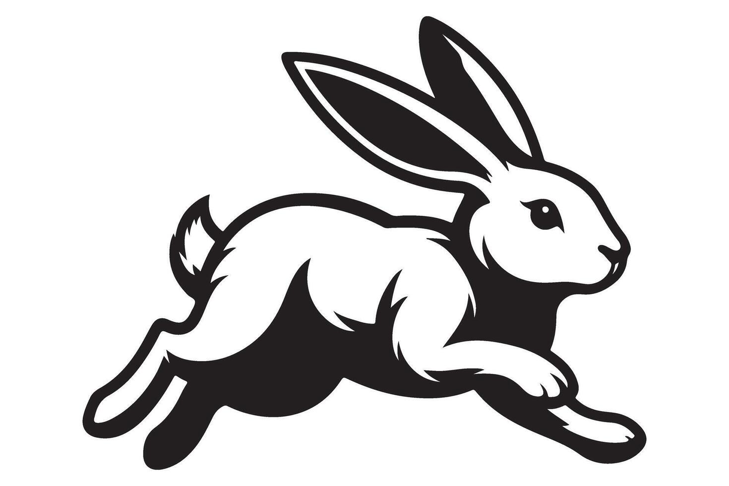 Running Rabbit Silhouette Illustration of Fast Animal Hare vector