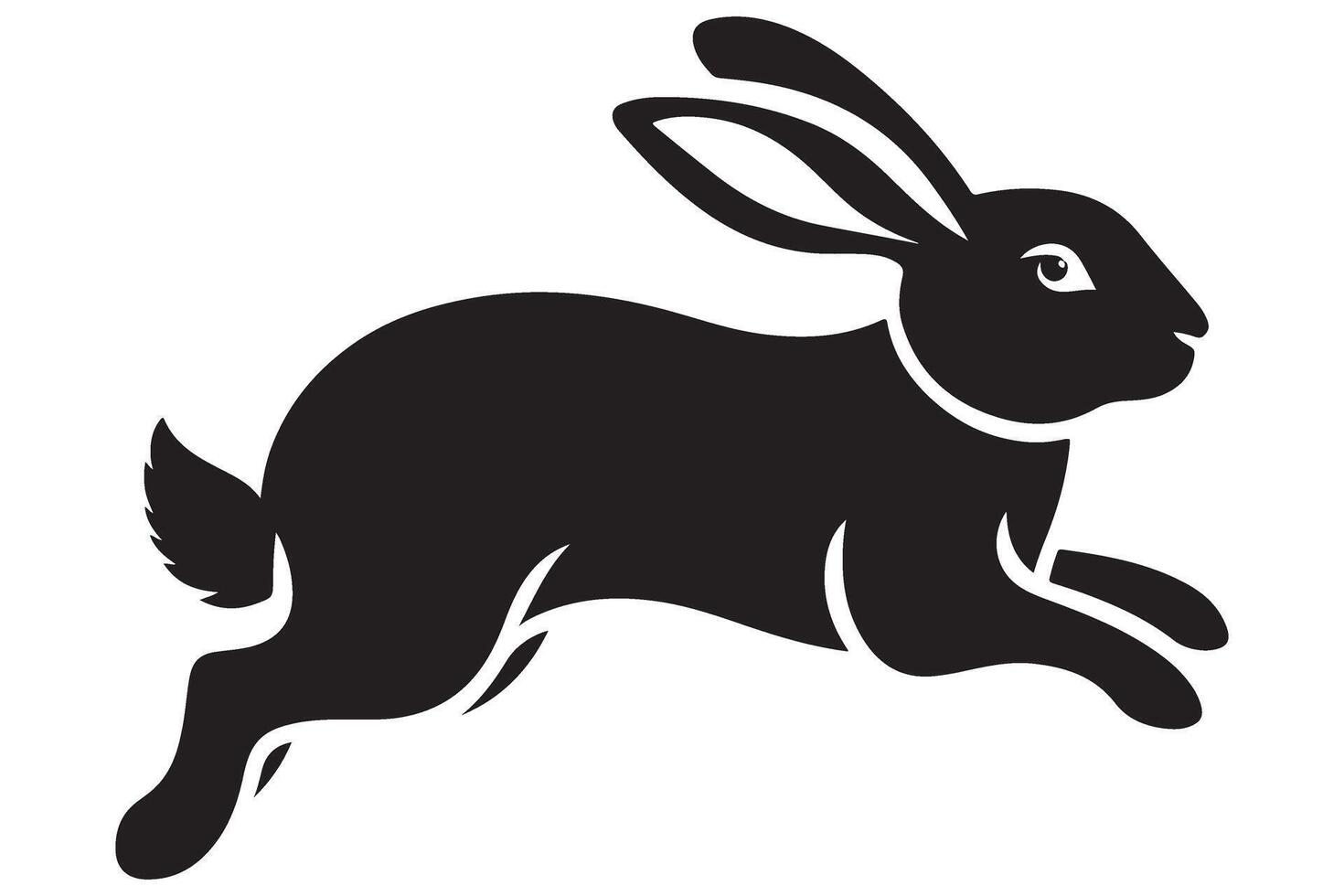 Rabbit Silhouette Illustration of Leaping Hare Design vector