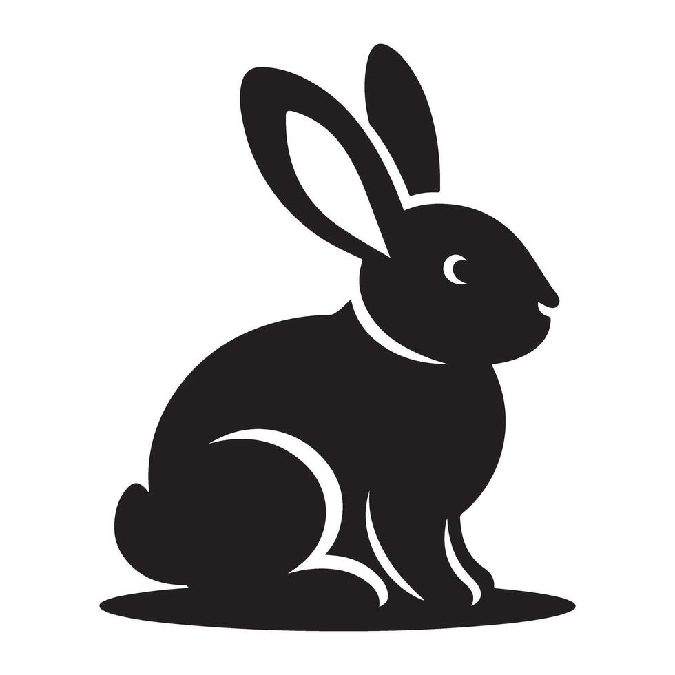 Cute Rabbit Silhouette Illustration for Easter and Springtime Design vector