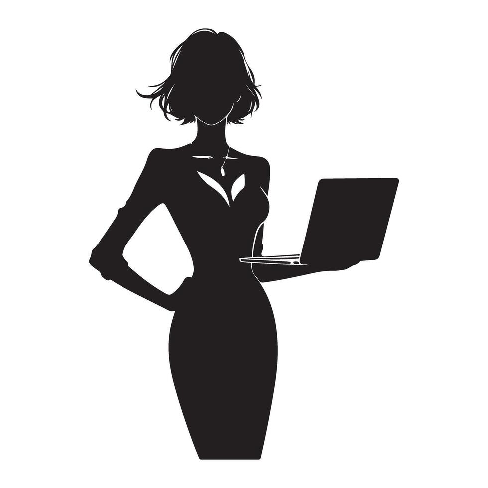 Elegant Businesswoman Silhouette Illustration for Professional Design Projects vector