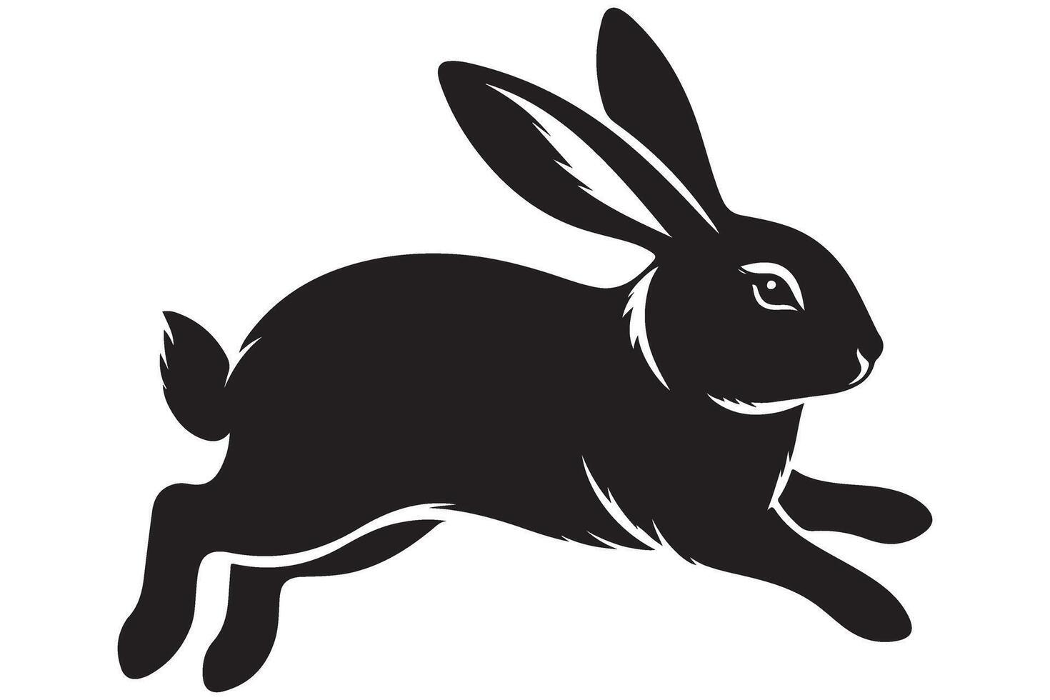 Rabbit running silhouette illustration jumping animal design icon vector