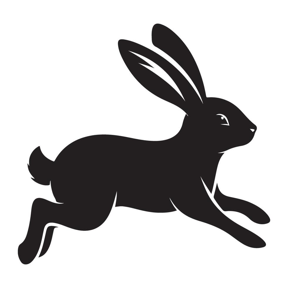Rabbit silhouette leaping with energy and freedom in natural settings vector