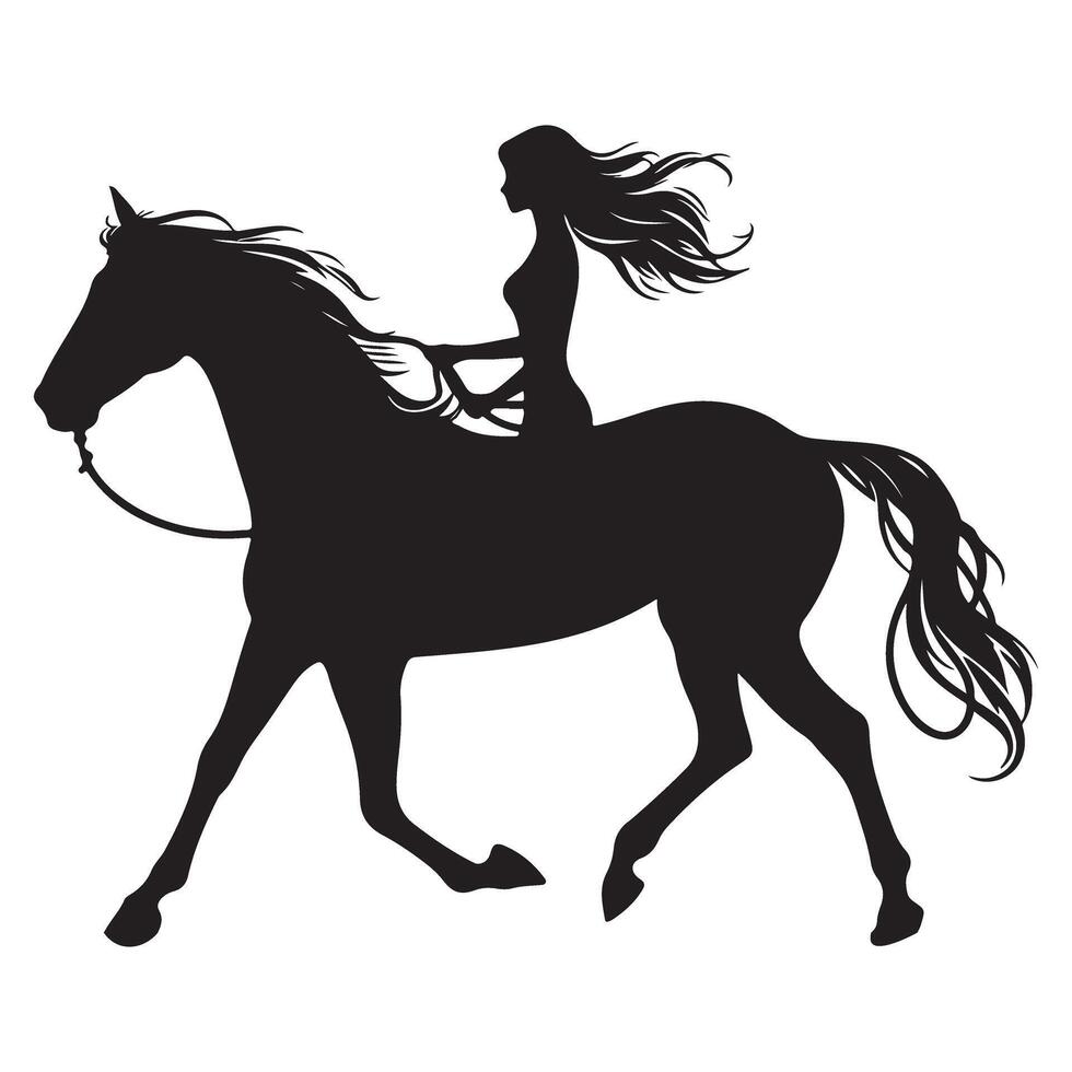 Silhouette horse riding art illustration design graphic vector
