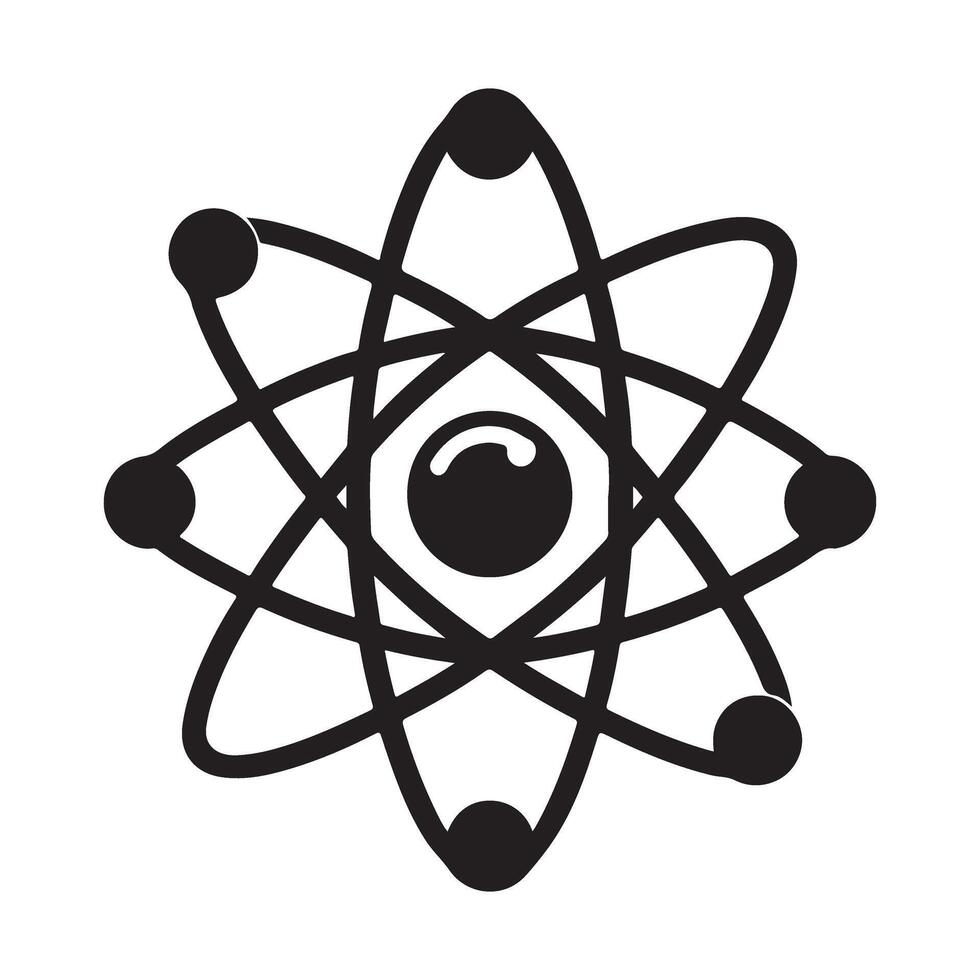 Atom Silhouette Illustration Representing Science Technology Innovation vector
