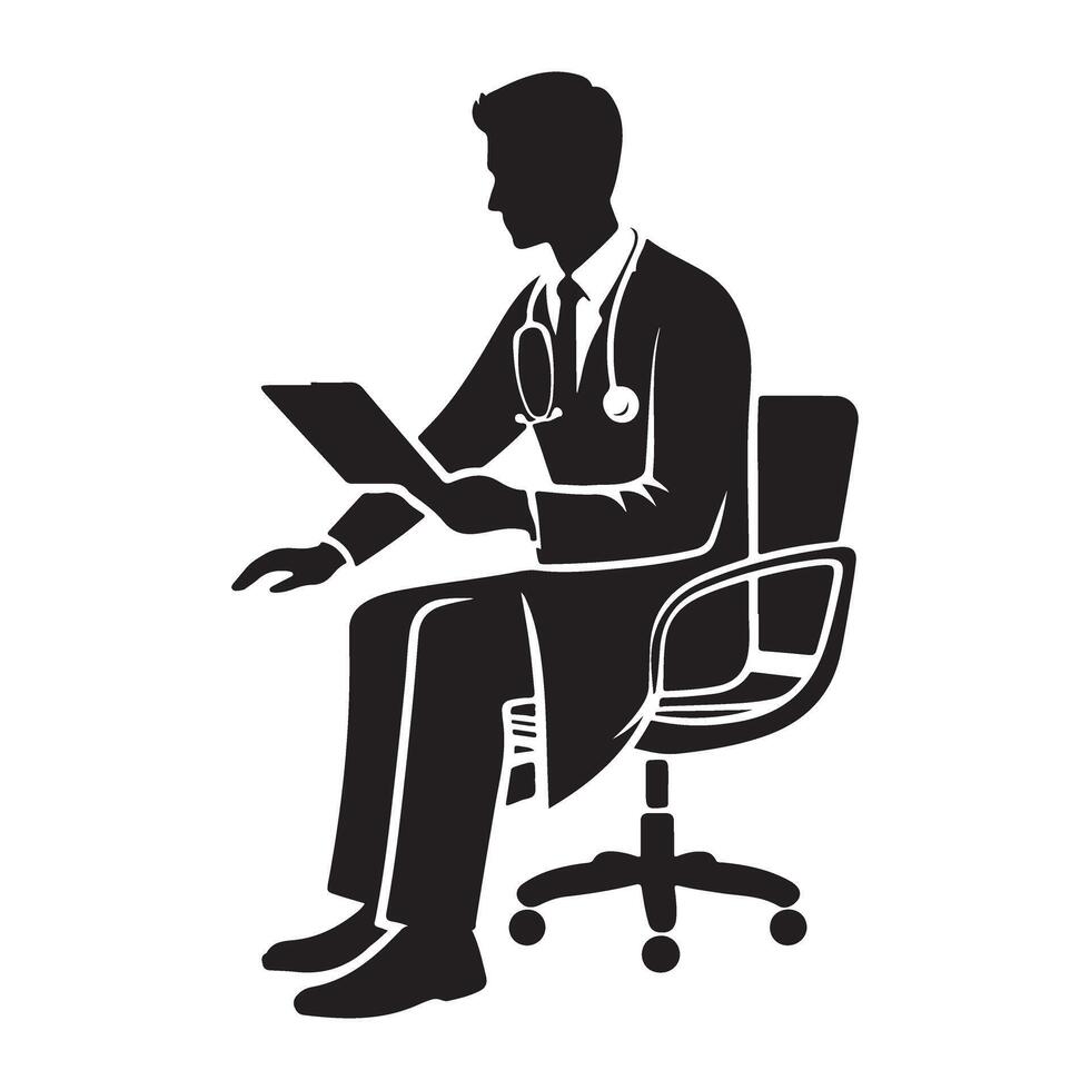 Doctor Silhouette Graphic Image For Medical Designs vector