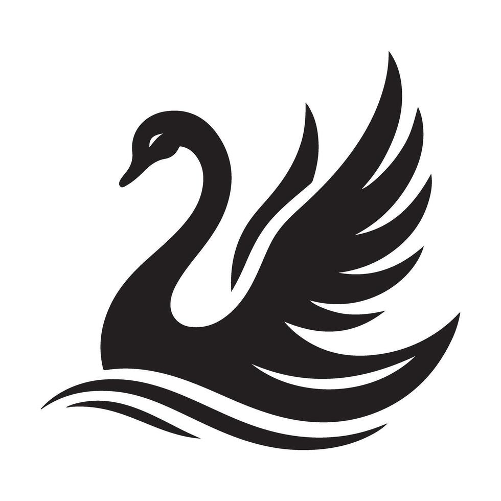 Elegant Swan Silhouette Illustration Grace and Beauty vector