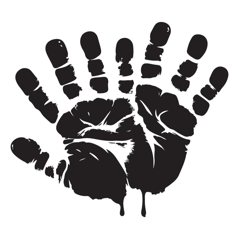 Silhouette Handprint Illustration Art Design Fingerprint Graphic vector