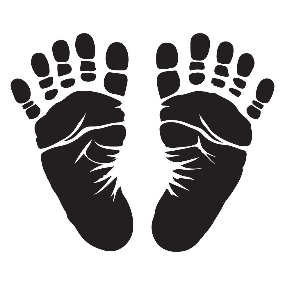 Baby Footprints Illustration for Newborns, Childhood, and Memories vector