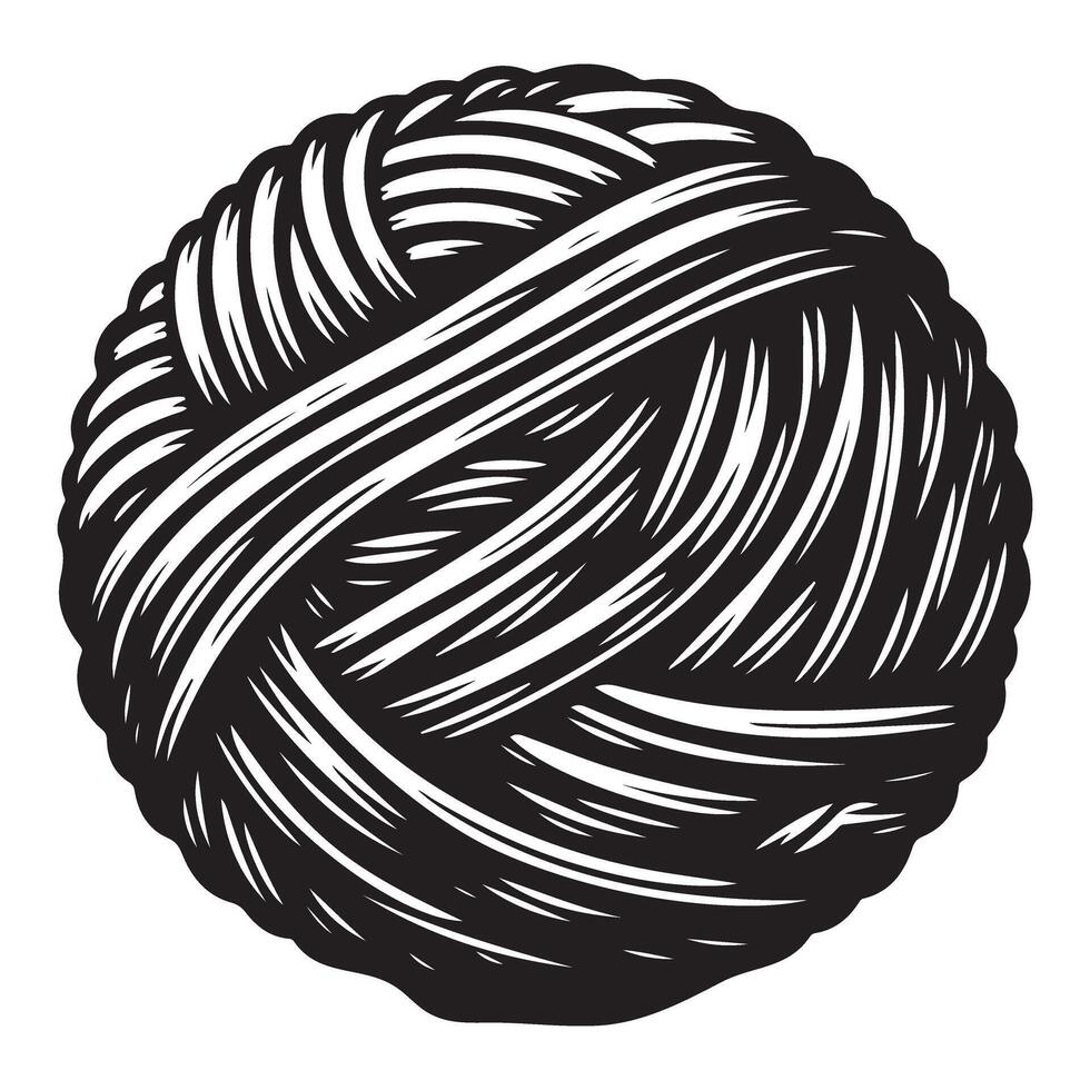Creative Ball of Yarn Illustration for Knitting and Crafting Projects vector