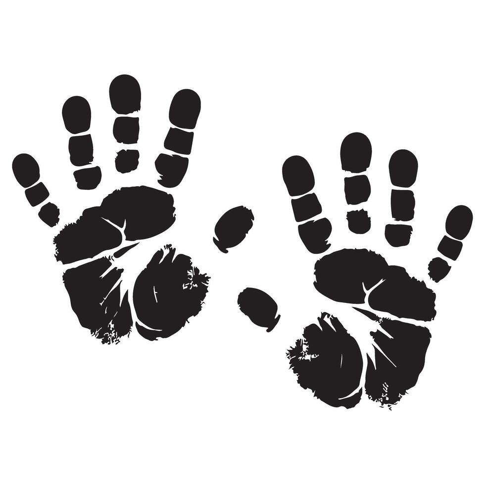 Black Handprints Illustration Graphic Design Impression Template vector