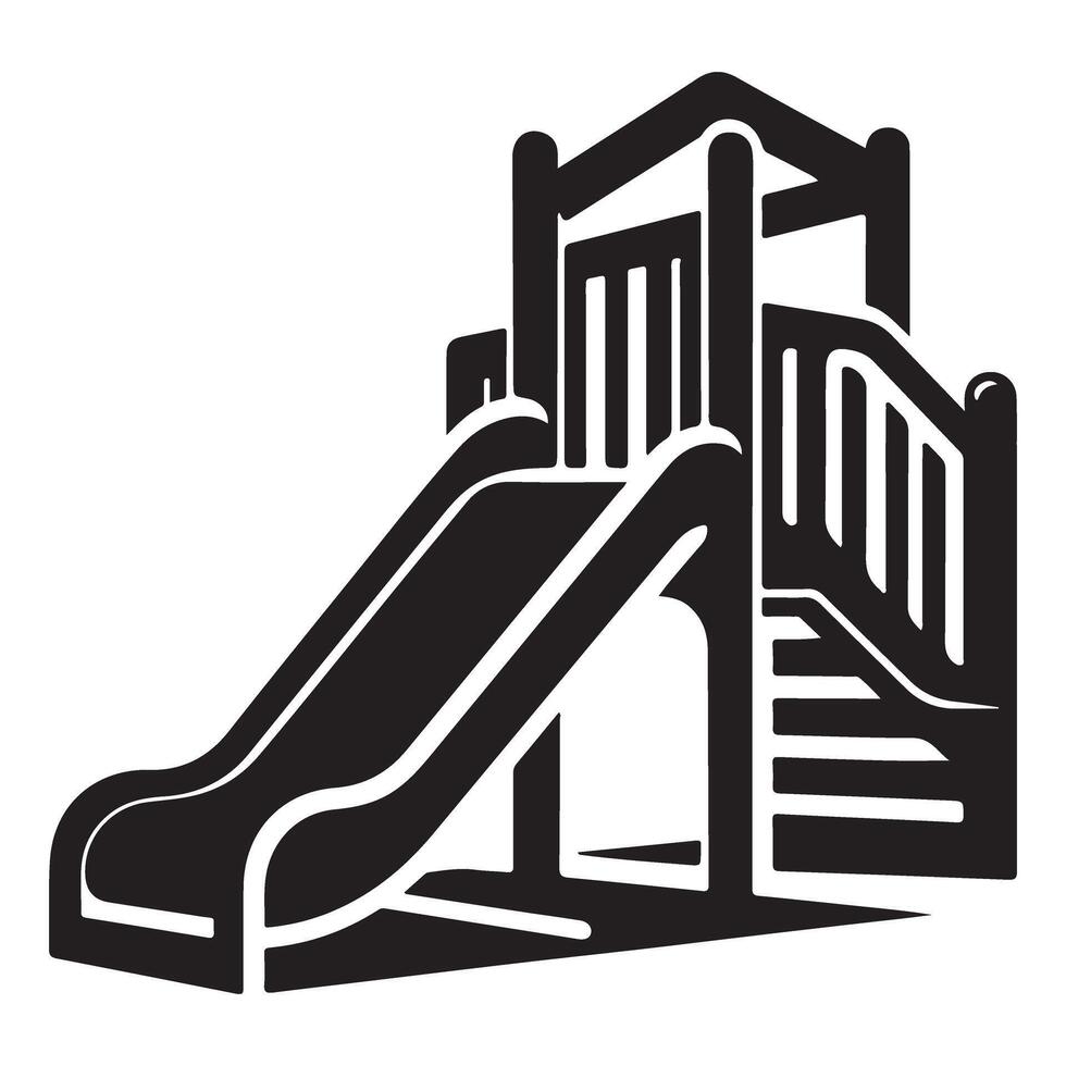 Playground slide illustration for outdoor children activity design vector