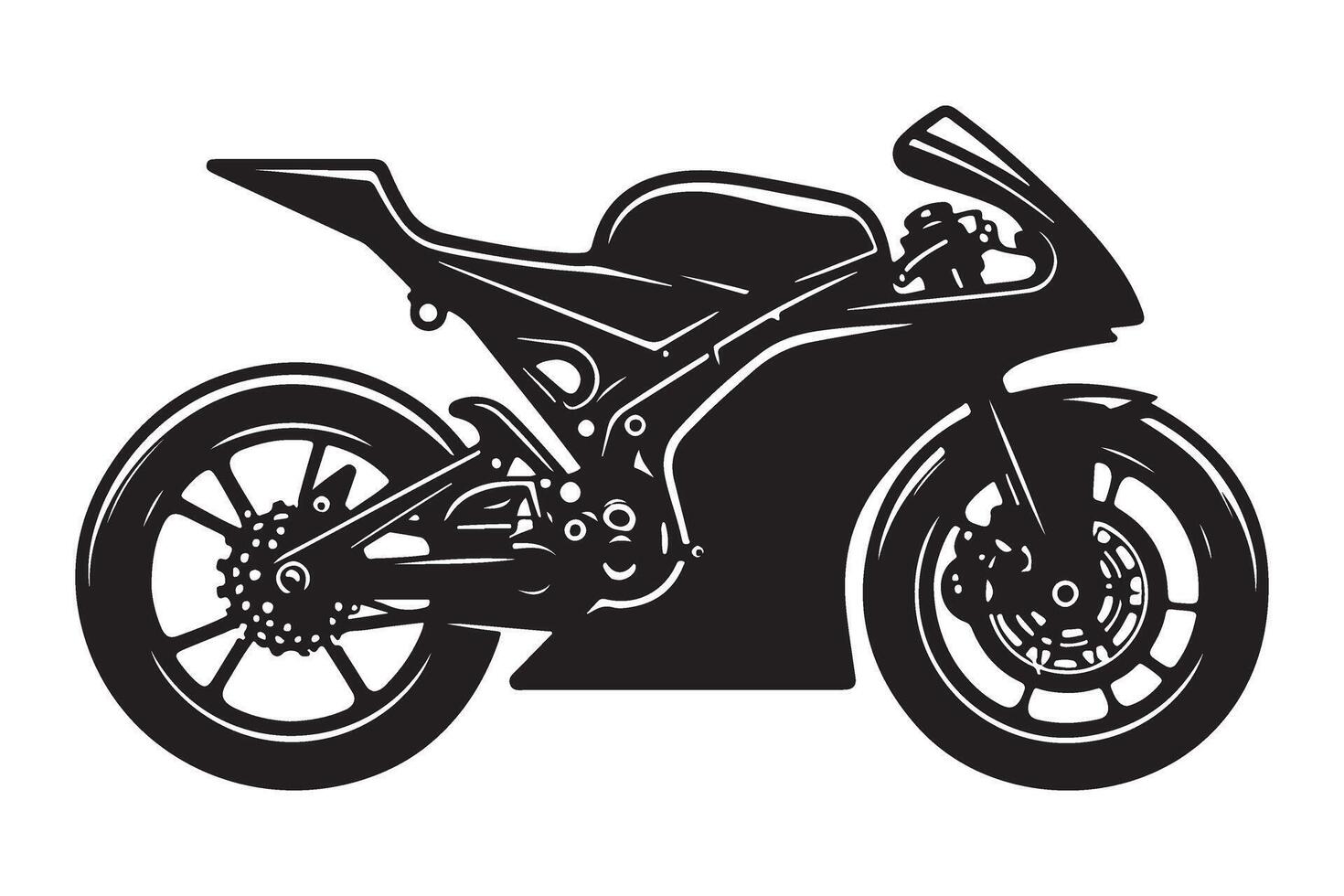 Powerful Motorcycle Silhouette Illustration for Speed and Design Enthusiasts vector