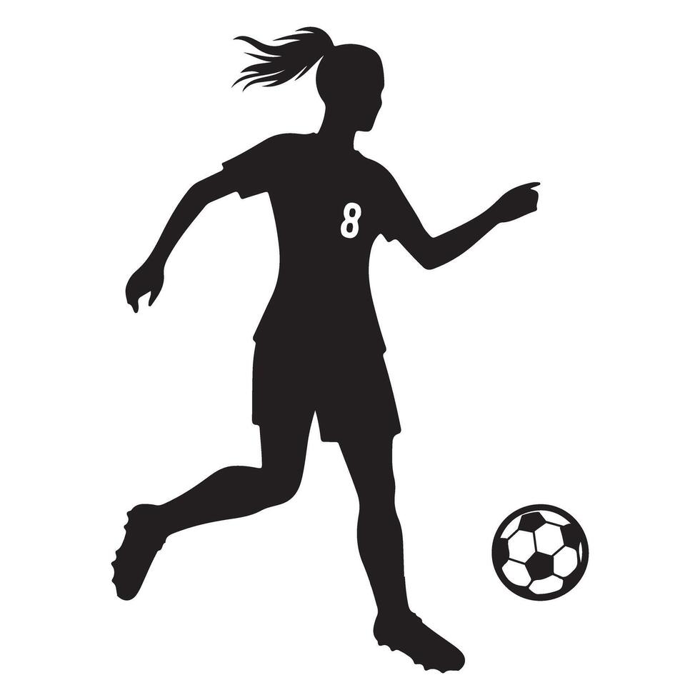 Silhouette Soccer Player Kicking Ball Graphic Illustration Design vector