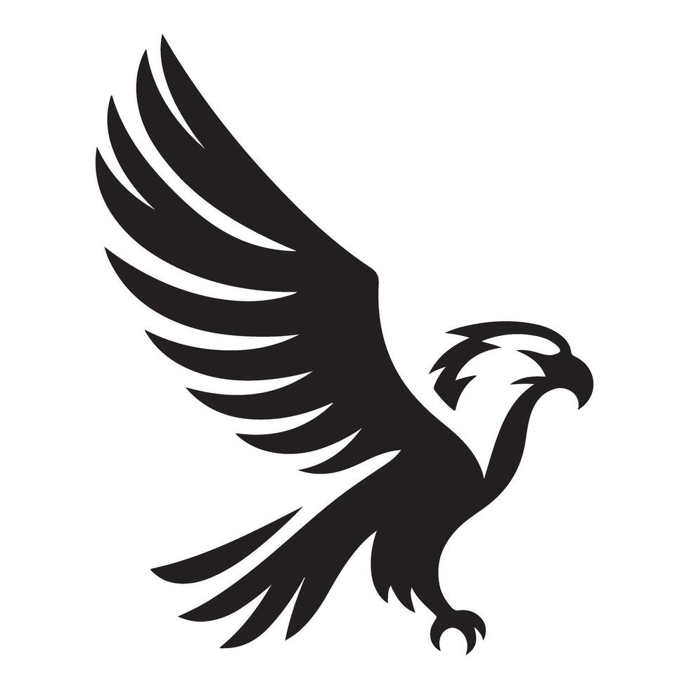 Majestic Eagle Silhouette Illustration for Freedom and Power Concepts vector