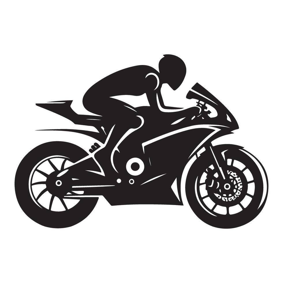 Detailed Motorcycle Silhouette Design for Graphic Projects vector