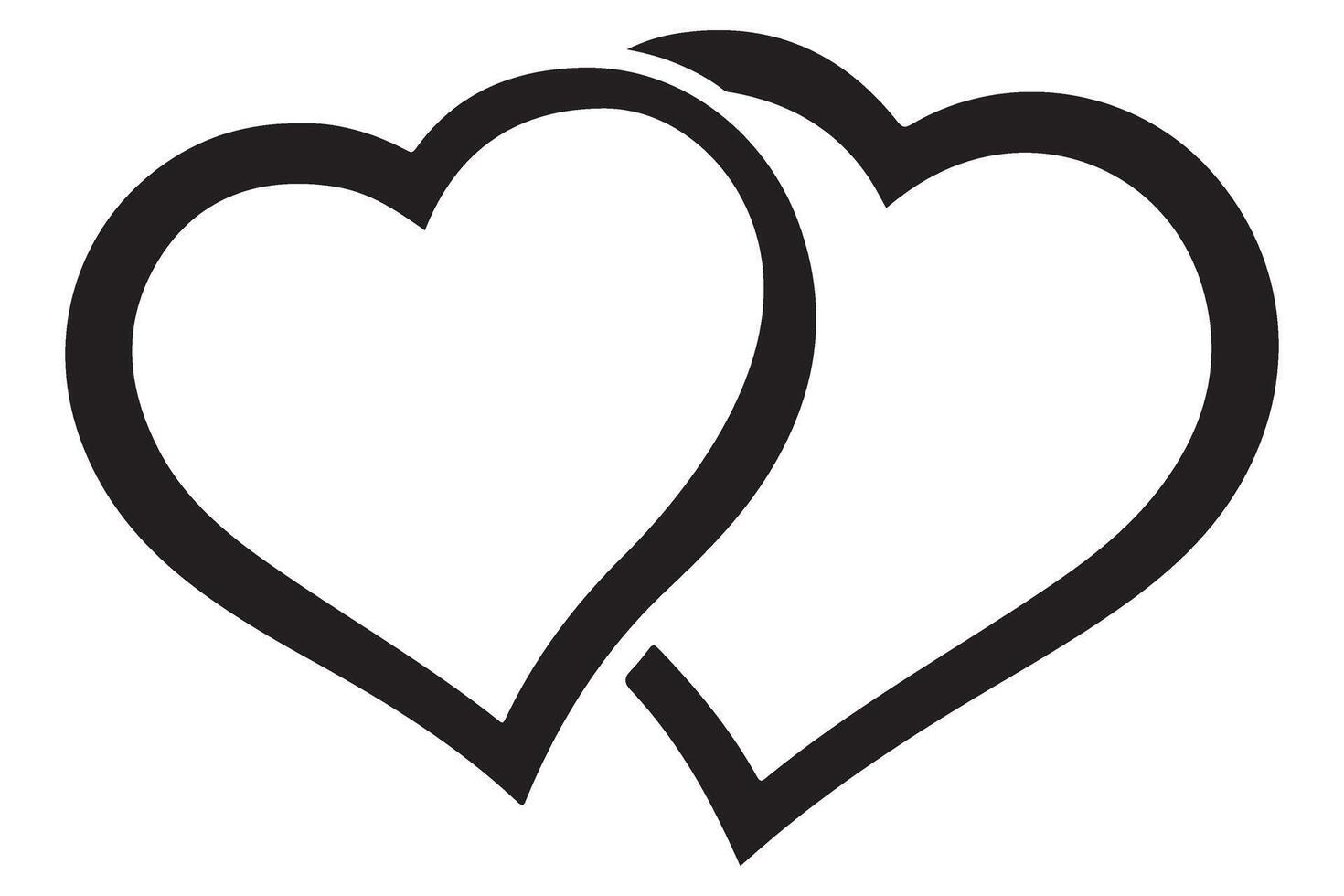 Intertwined Hearts Symbol of Love and Commitment Black Art vector
