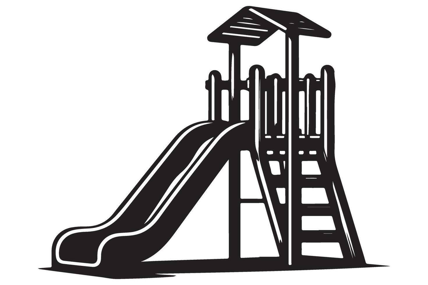 Playground slide illustration for outdoor activity fun design vector