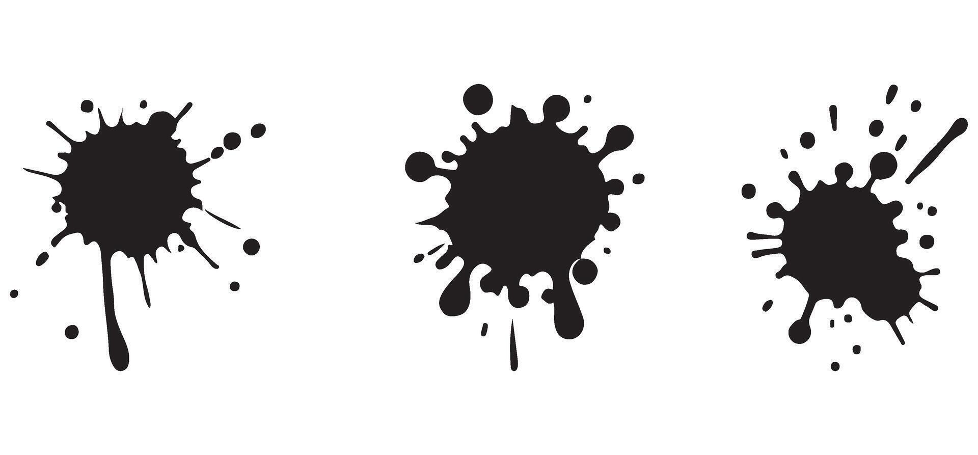 Black ink splatters illustration for creative design resources vector