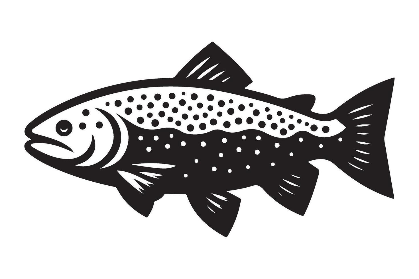 Detailed trout fish illustration for fishing enthusiasts and nature lovers vector
