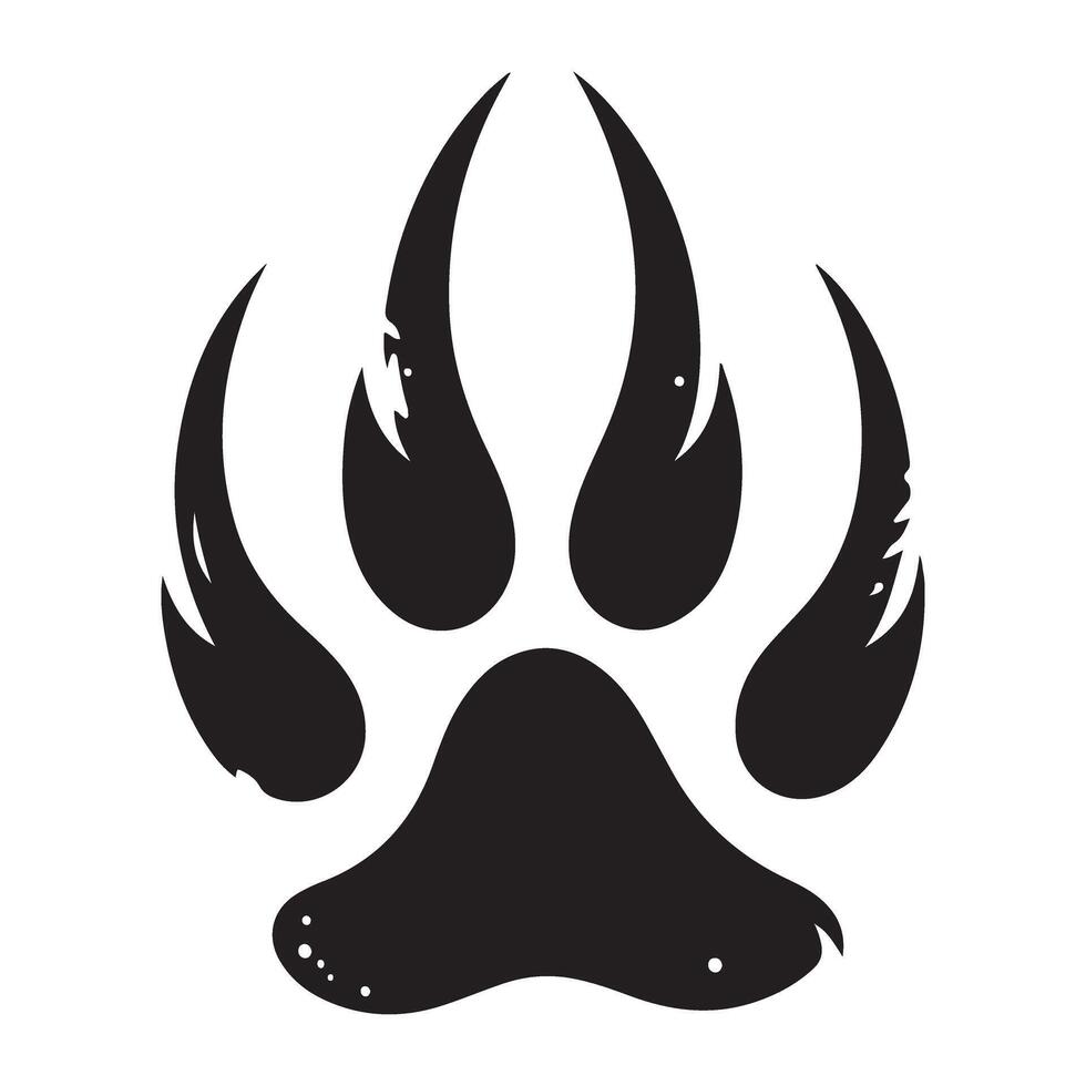 Bold Bear Paw Print Illustration for Wildlife Enthusiasts vector