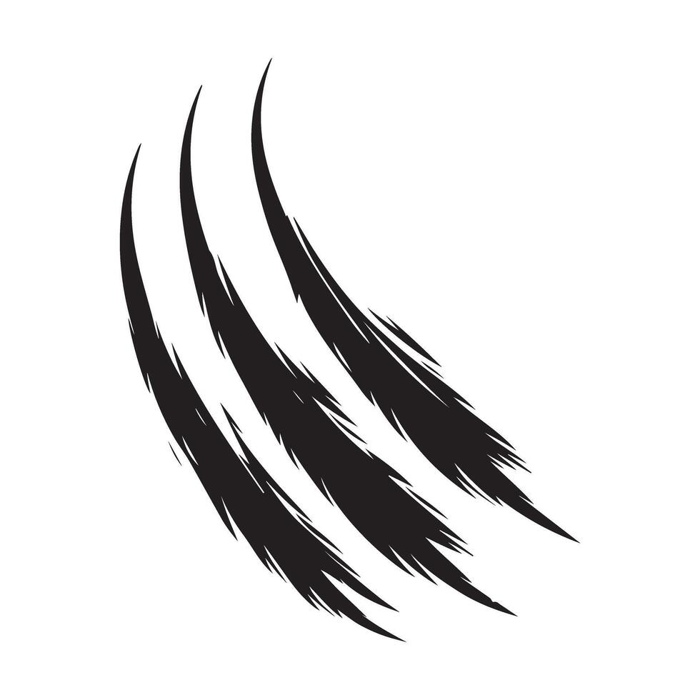Three Claw Marks Illustration Featuring Sharp Feline Scratches Design vector