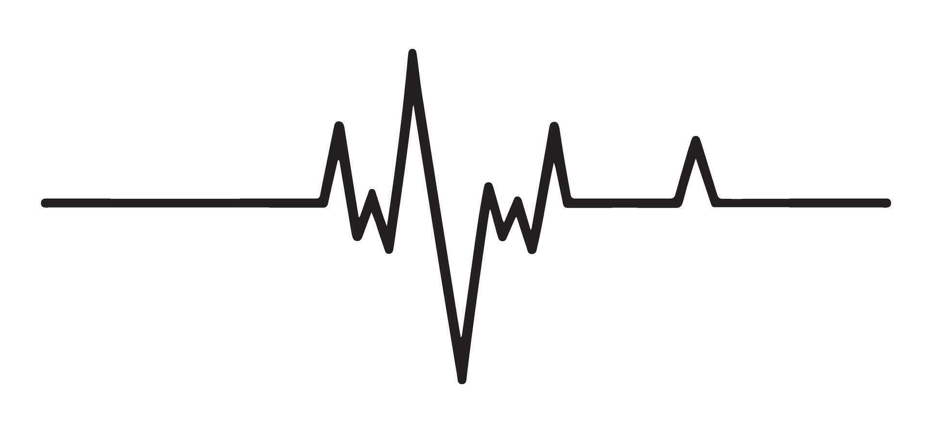Simple Heartbeat Line Medical Symbol Health Signal Black vector