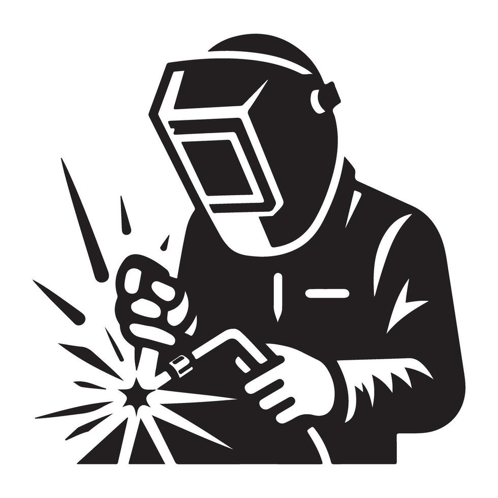 Welder Silhouette Illustration for Industrial and Engineering Designs vector