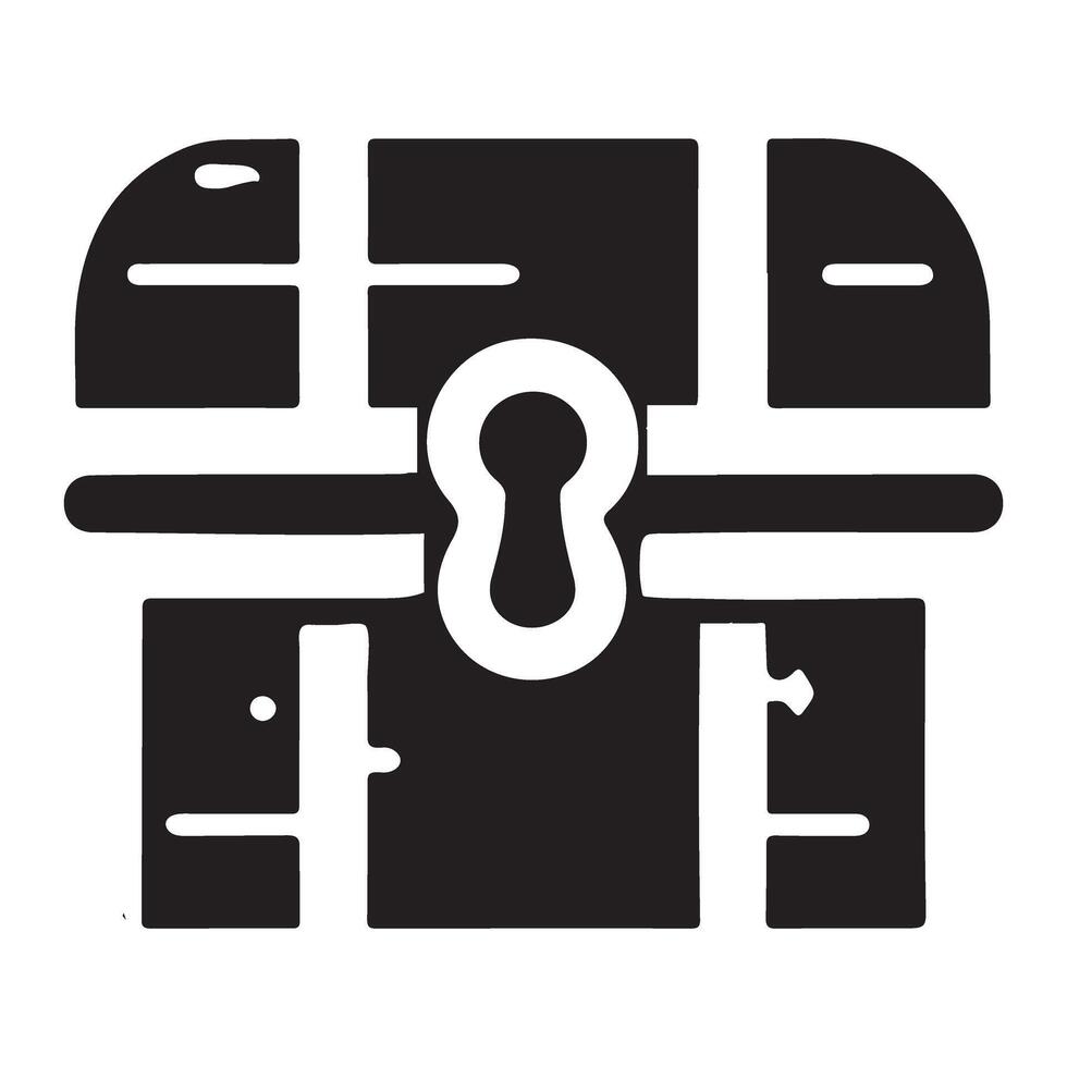 Treasure chest silhouette old box container hidden wealth vector
