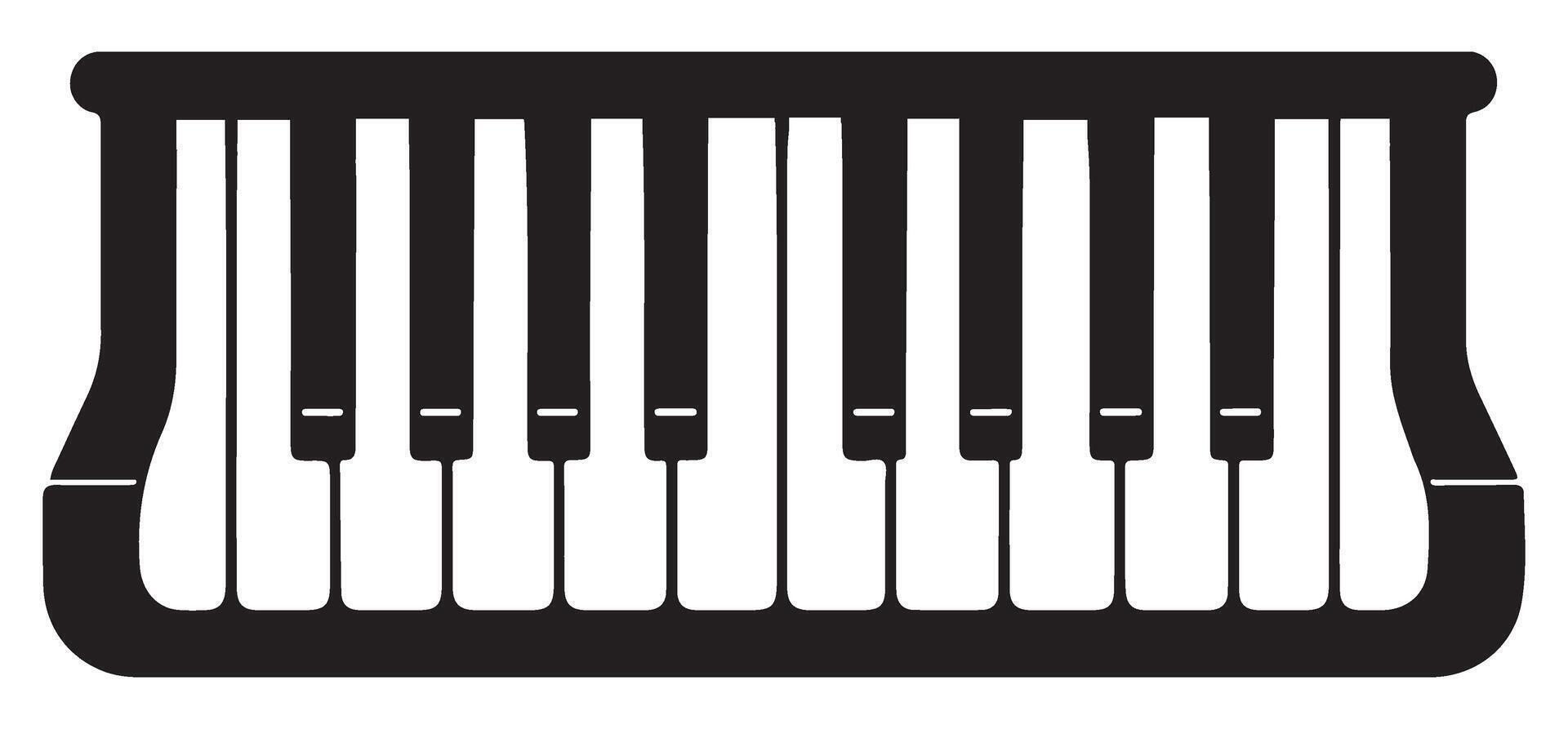 Piano Keys Silhouette Musical Instrument Keyboard Concert Music Entertainment vector