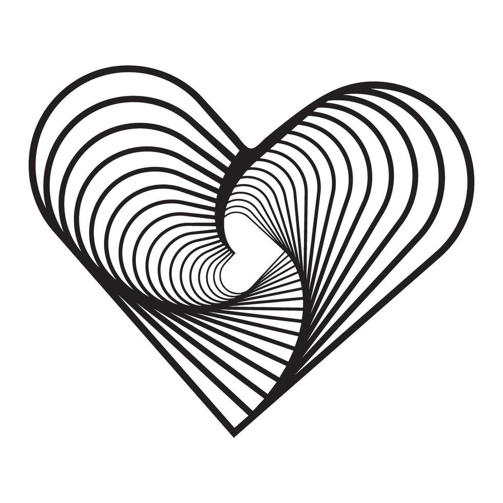 Abstract Concentric Heart Shape Illustration Design vector