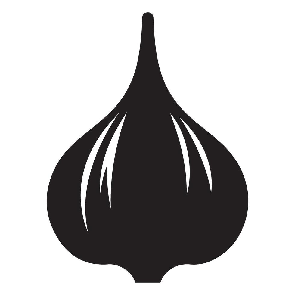 Garlic Silhouette Symbol Rich Flavor Ingredient in Culinary Arts vector