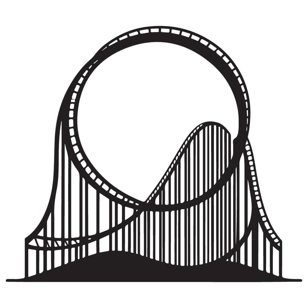 Roller coaster illustration thrilling amusement park ride design vector