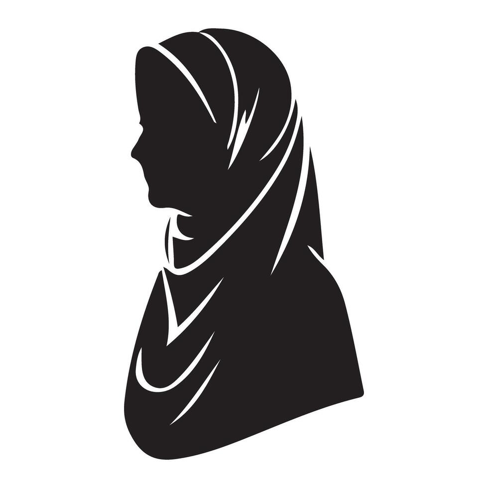 Hijab Silhouette Illustration for Cultural and Fashion Projects vector
