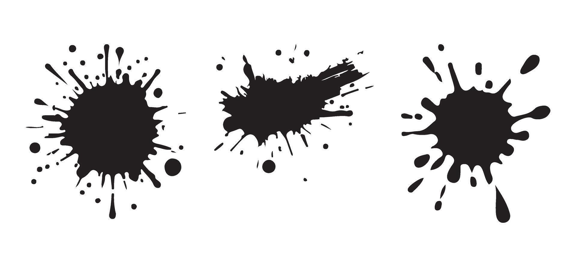 Ink Splatter Silhouette Collection for Creative Design Projects vector